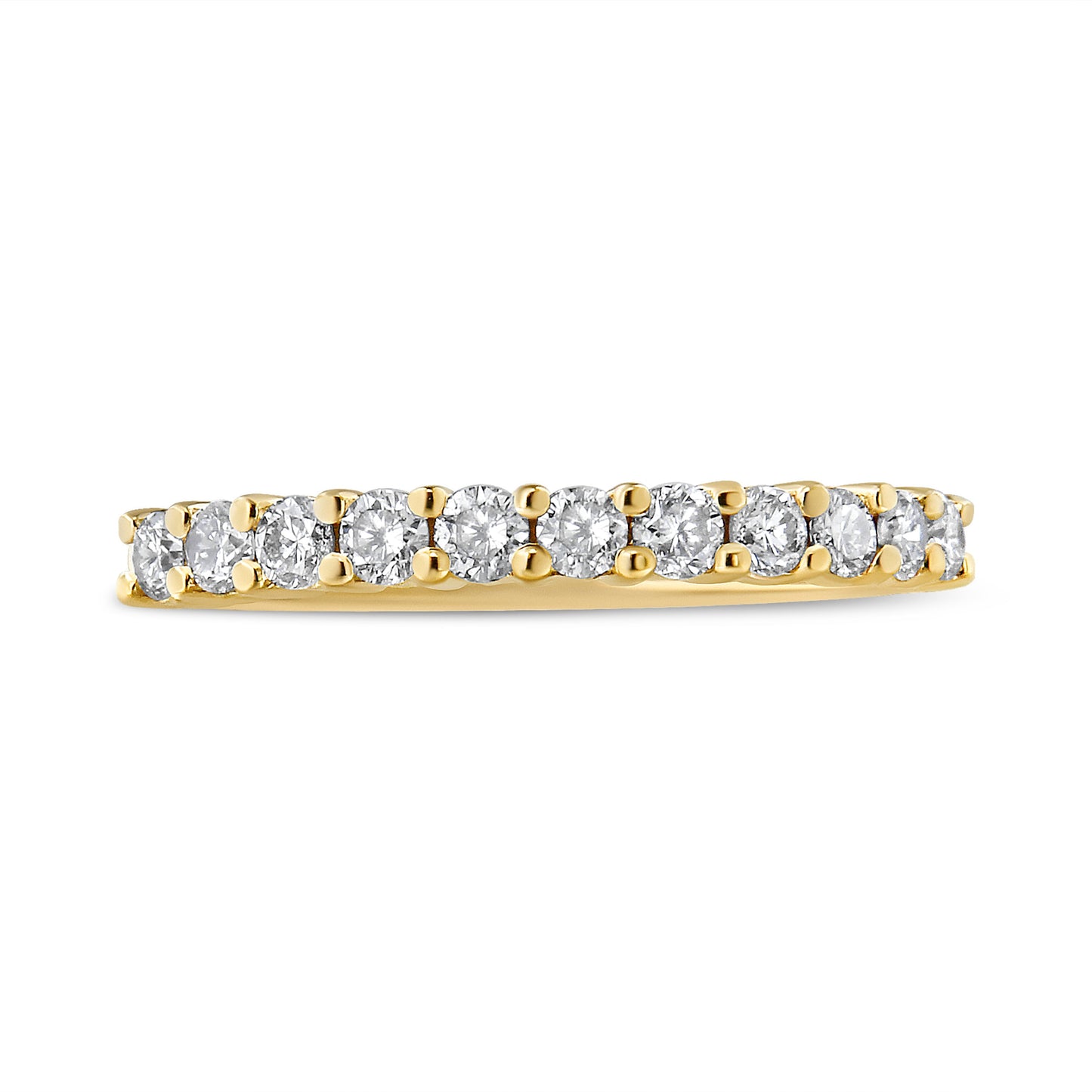 IGI Certified 1/2 Cttw Diamond 10K Yellow Gold Prong Set Fluted Band Style Wedding Ring (J-K Color, I1-I2 Clarity) - Size 7 Bids.com