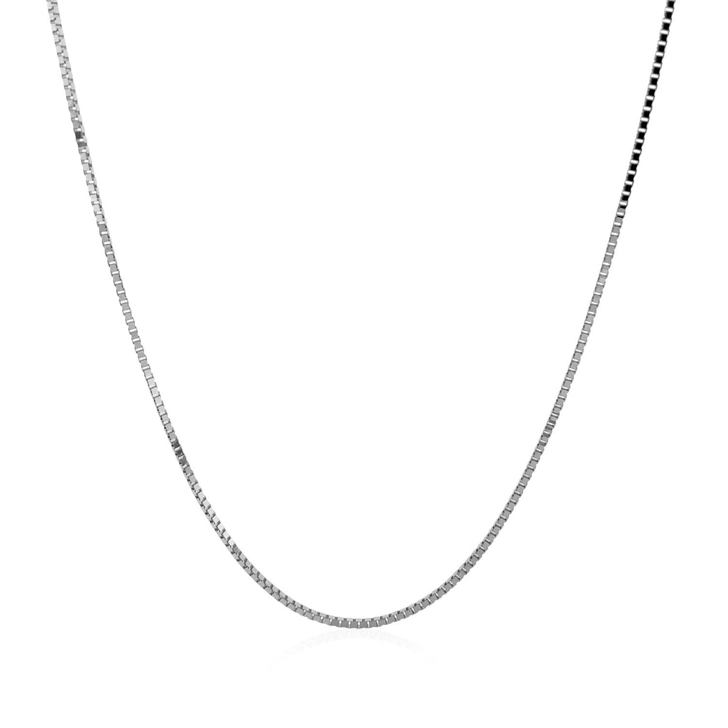 14k White Gold Classic Box Chain 0.8mm Bids.com