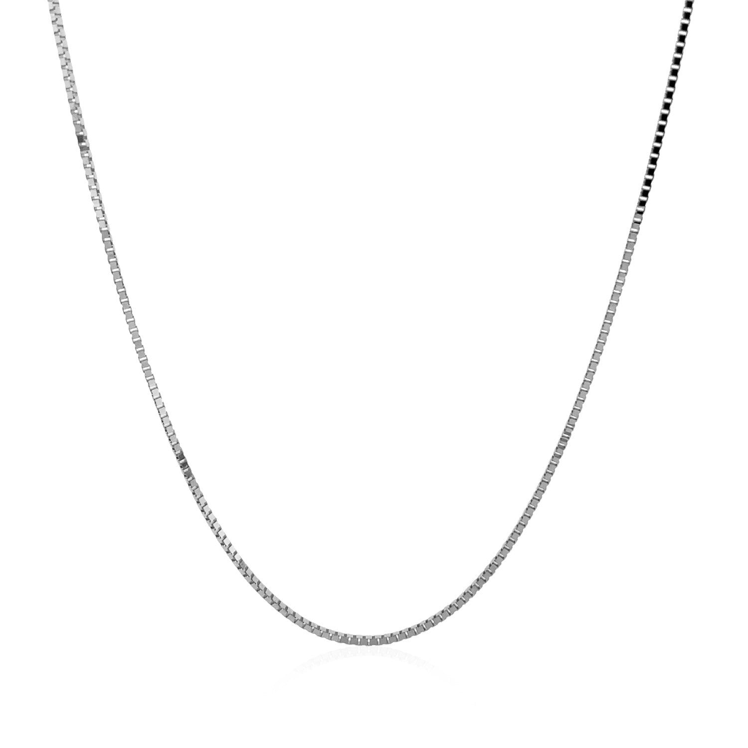 14k White Gold Classic Box Chain 0.8mm Bids.com