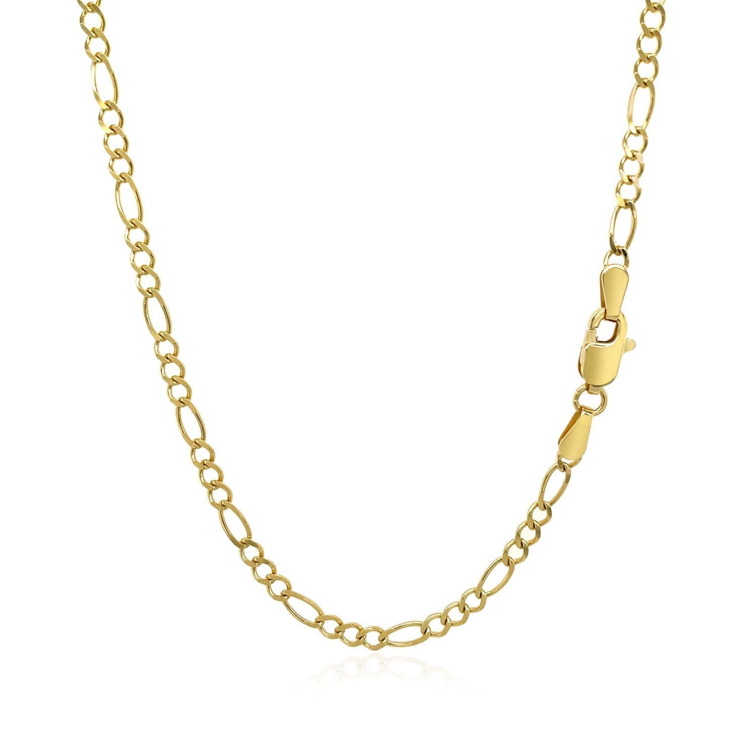 3.0mm 10k Yellow Gold Solid Figaro Chain Bids.com