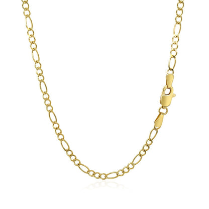 3.0mm 10k Yellow Gold Solid Figaro Chain Bids.com