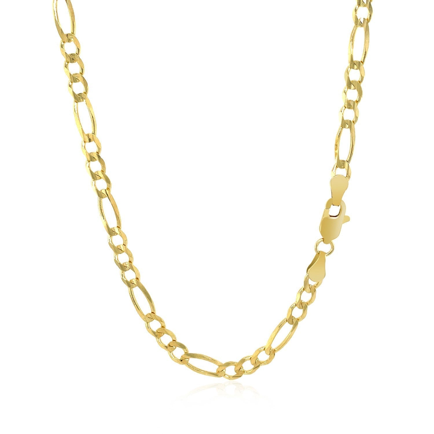 3.8mm 14k Yellow Gold Solid Figaro Chain Bids.com