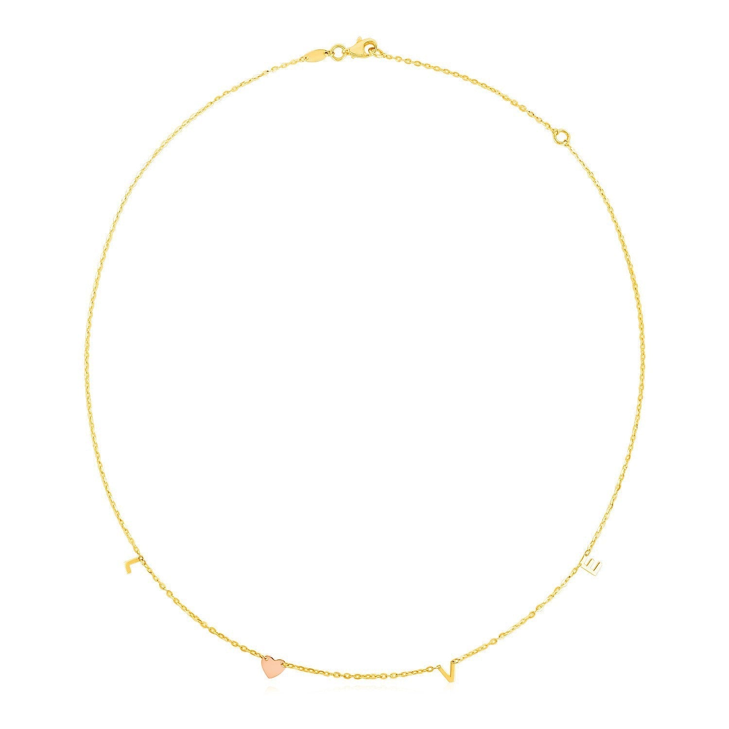14k Two Tone Gold Love Necklace Bids.com