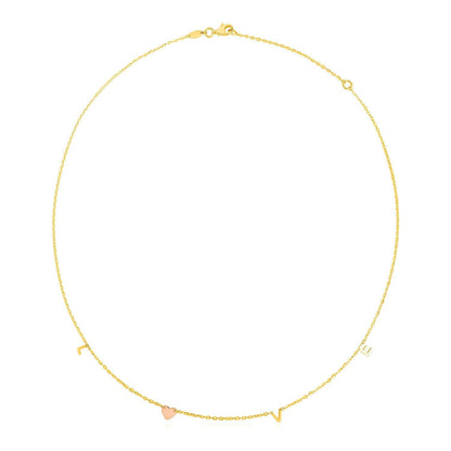 14k Two Tone Gold Love Necklace Bids.com