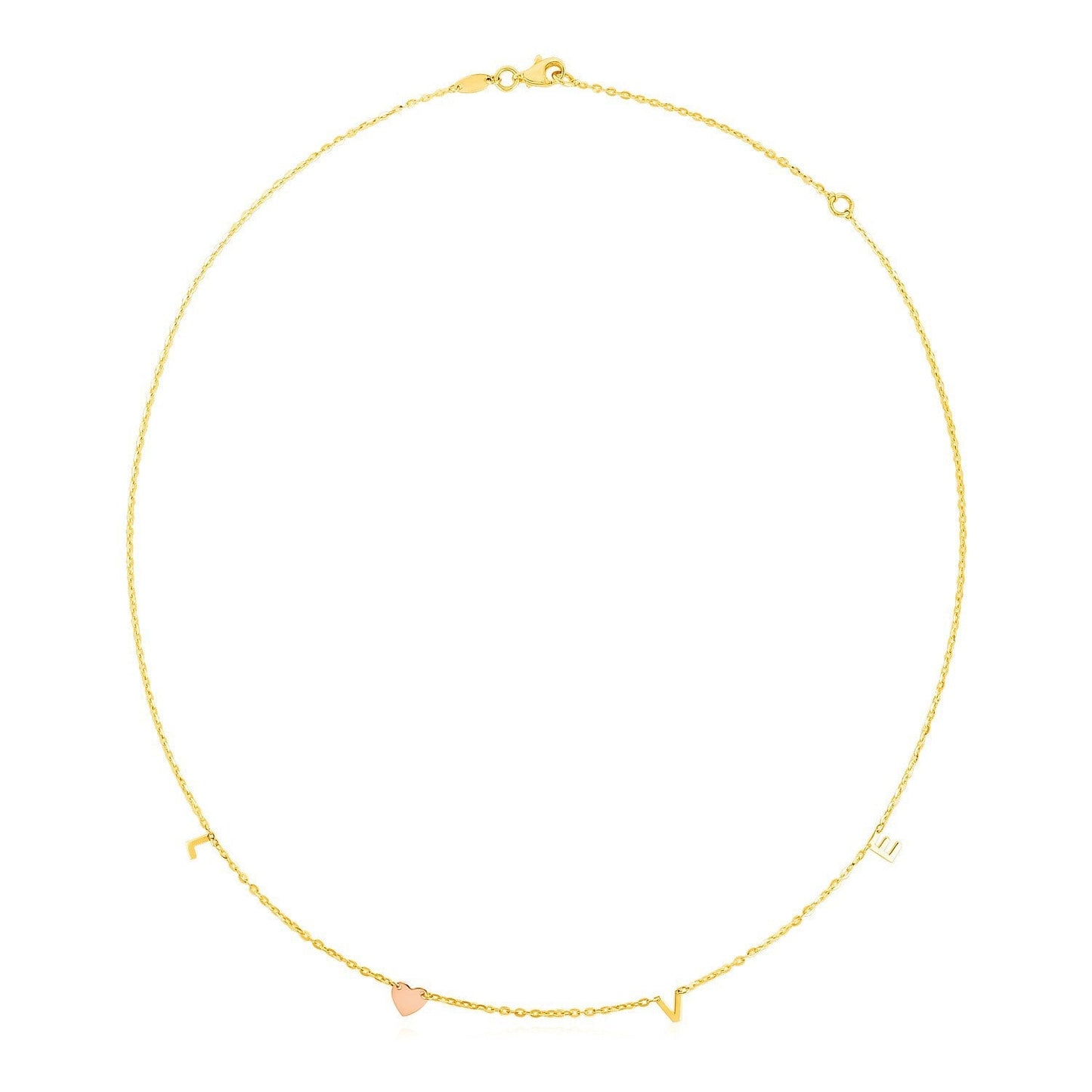 14k Two Tone Gold Love Necklace Bids.com