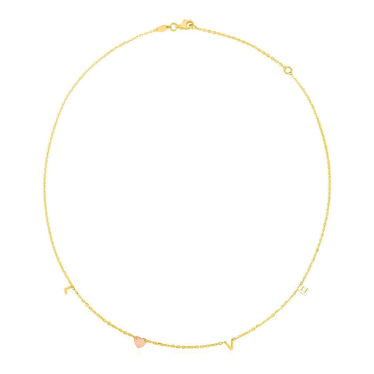 14k Two Tone Gold Love Necklace Bids.com