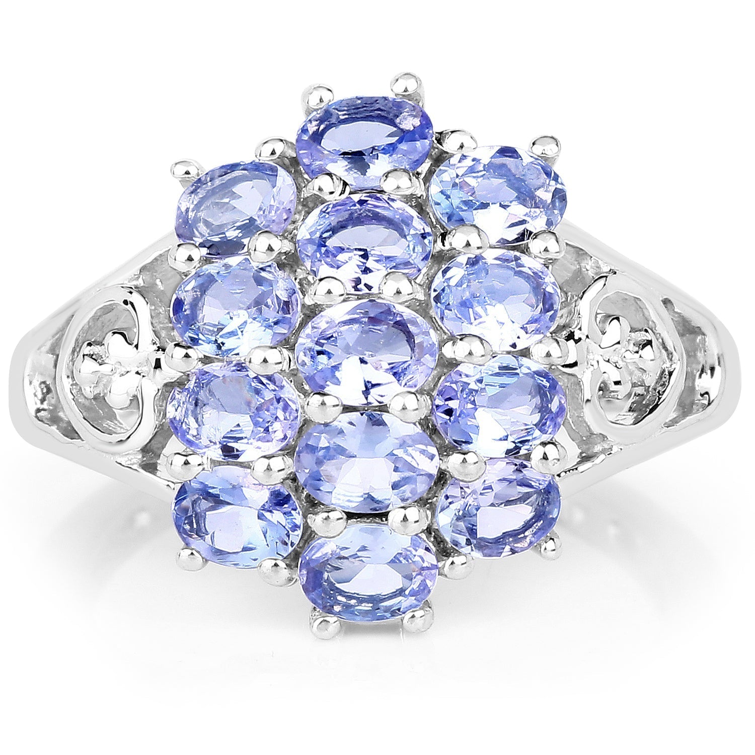 2.21 Carat Genuine Tanzanite .925 Sterling Silver Ring Bids.com