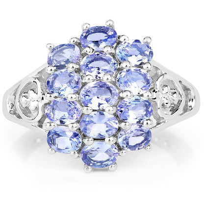 2.21 Carat Genuine Tanzanite .925 Sterling Silver Ring Bids.com