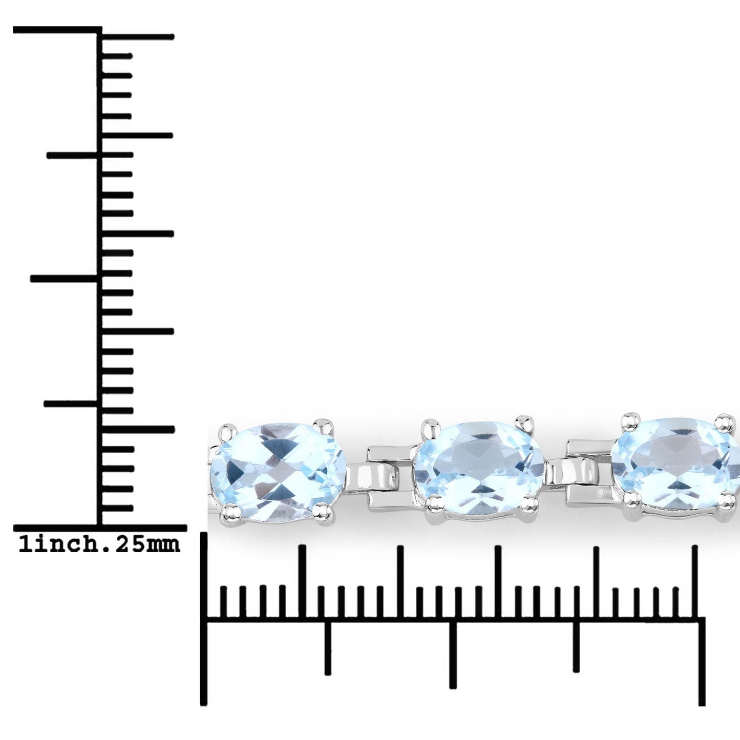7.60 Carat Genuine Blue Topaz .925 Sterling Silver Bracelet Bids.com