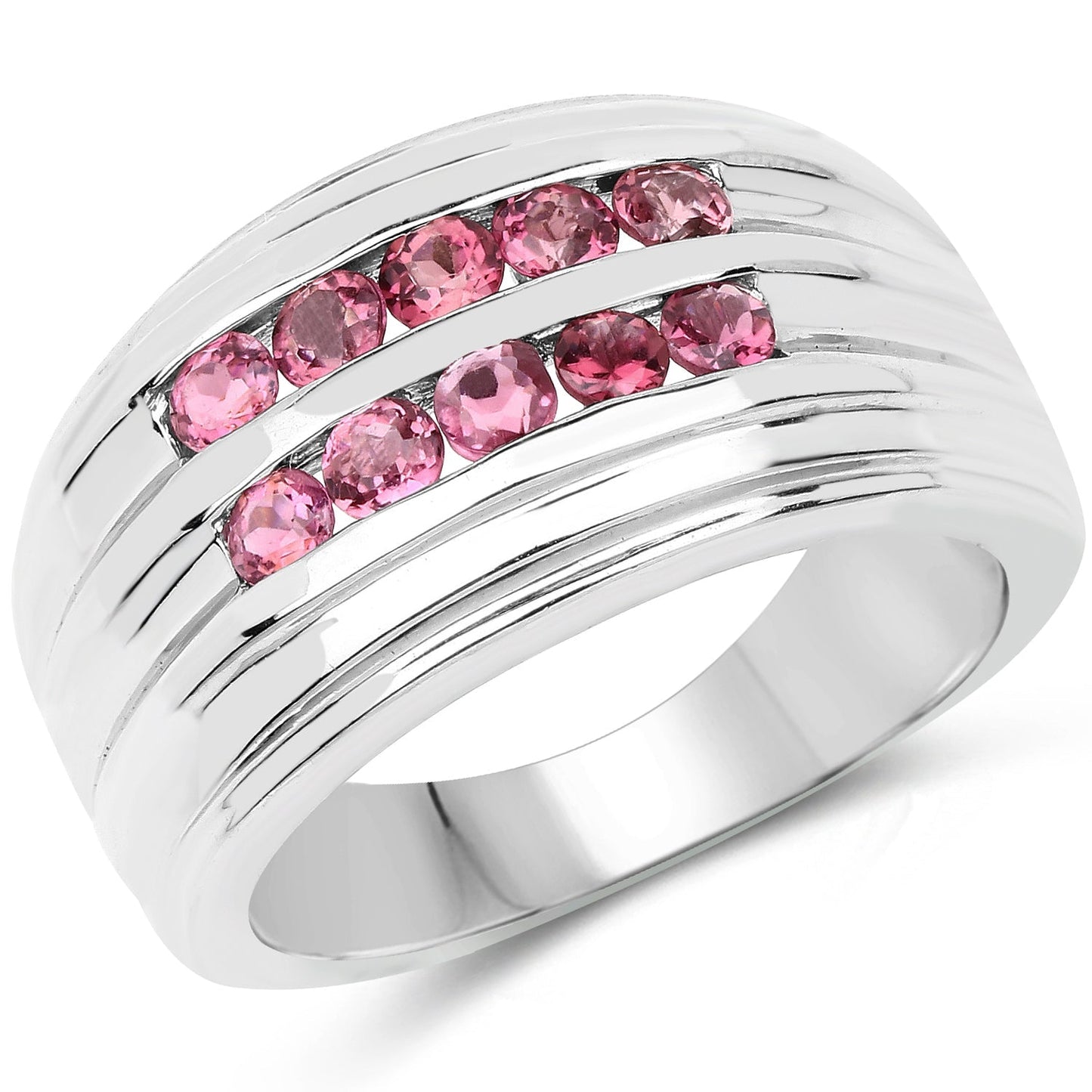 1.00 Carat Genuine Pink Tourmaline .925 Sterling Silver Ring Bids.com