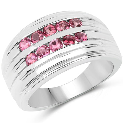 1.00 Carat Genuine Pink Tourmaline .925 Sterling Silver Ring Bids.com