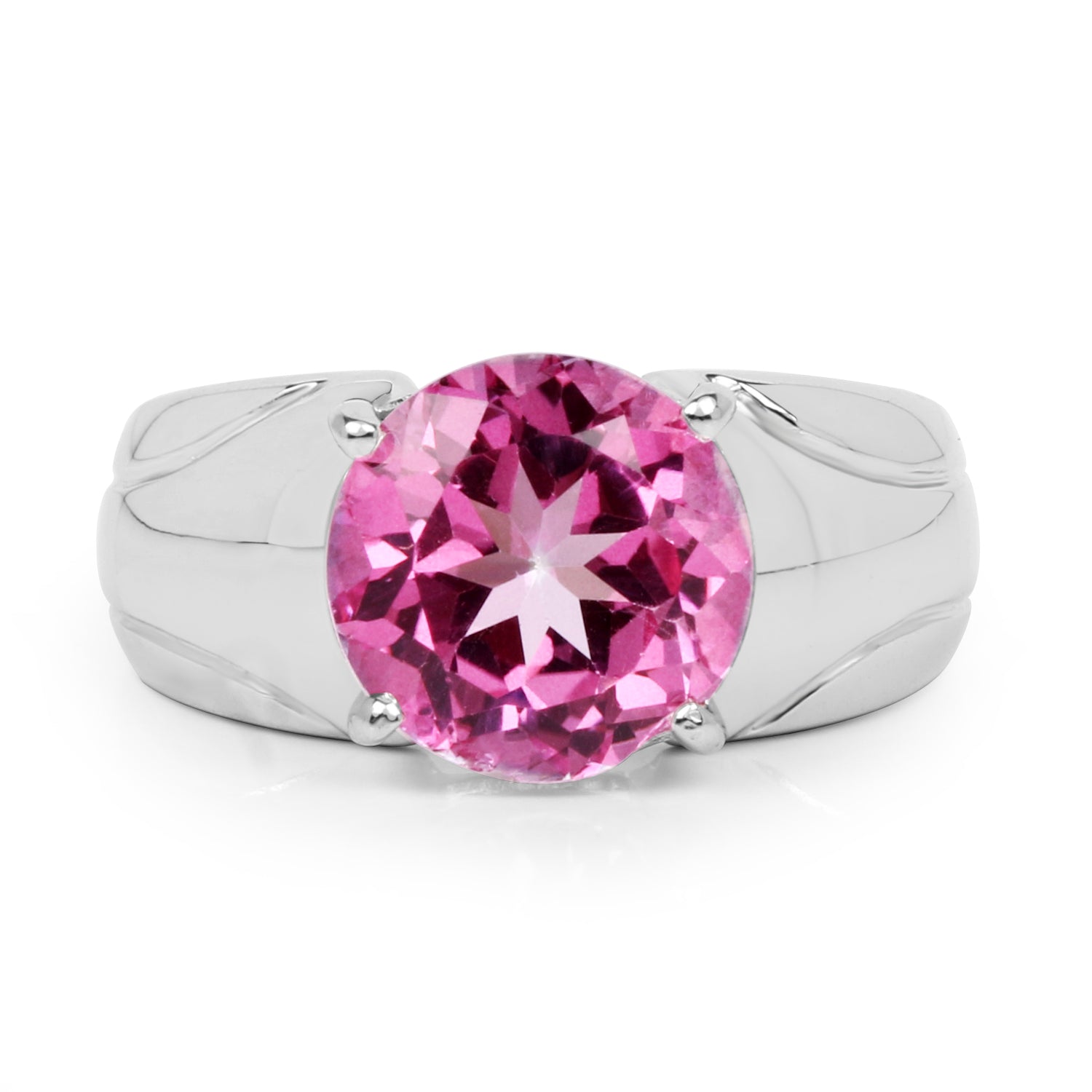 4.55 Carat Genuine Pink Topaz .925 Sterling Silver Ring Bids.com
