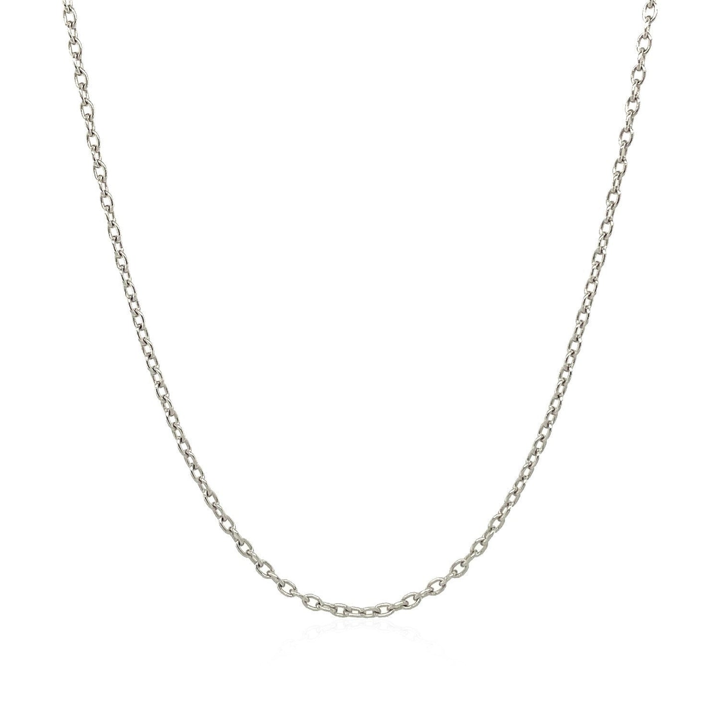 14k White Gold Round Cable Link Chain 1.5mm Bids.com