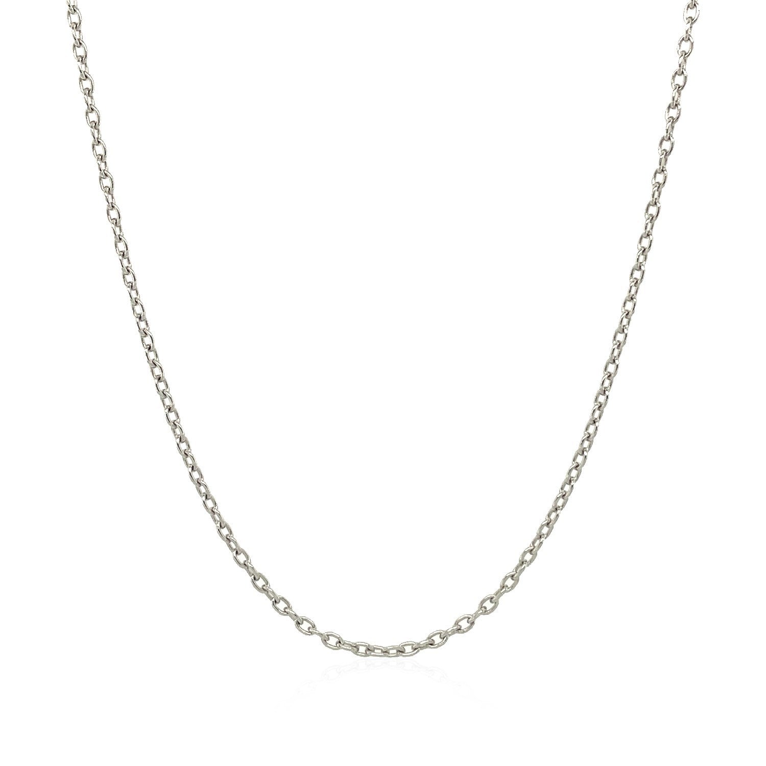 14k White Gold Round Cable Link Chain 1.5mm Bids.com