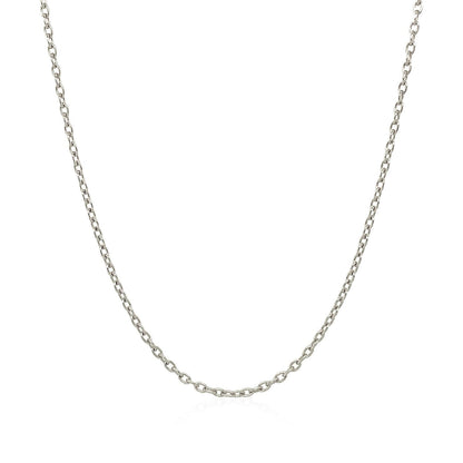 14k White Gold Round Cable Link Chain 1.5mm Bids.com