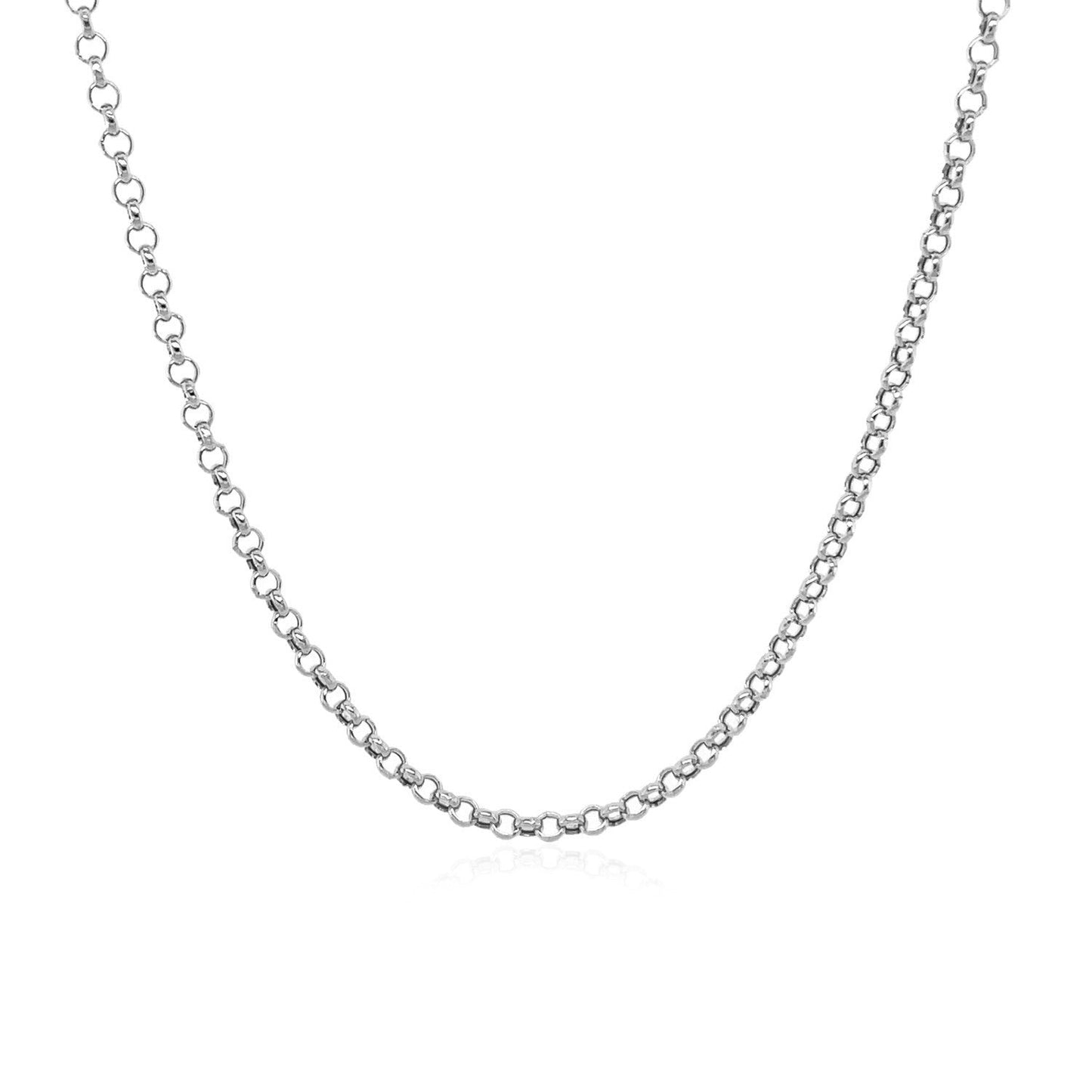 14k White Gold Rolo Chain 1.9mm Bids.com