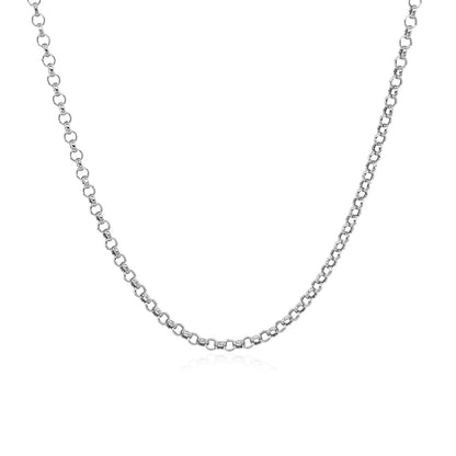 14k White Gold Rolo Chain 1.9mm Bids.com