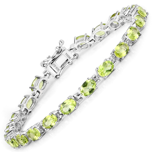 8.61 Carat Genuine Peridot .925 Sterling Silver Bracelet Bids.com