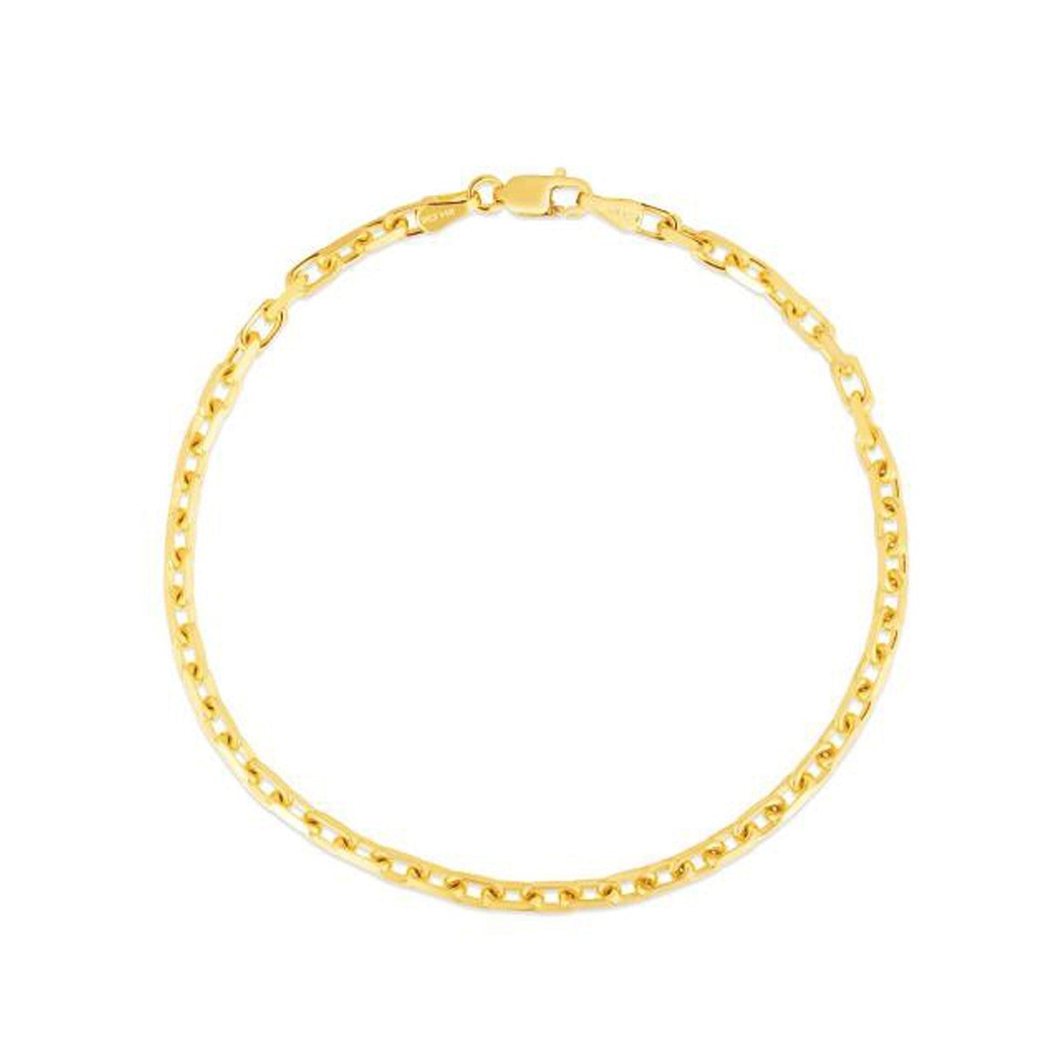 14k Yellow Gold French Cable Chain Bracelet  (2.50 mm) Bids.com