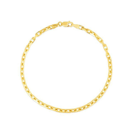 14k Yellow Gold French Cable Chain Bracelet  (2.50 mm) Bids.com