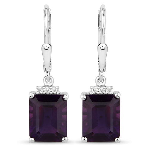 6.63 Carat Genuine Amethyst .925 Sterling Silver Earrings Bids.com