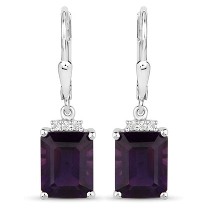 6.63 Carat Genuine Amethyst .925 Sterling Silver Earrings Bids.com