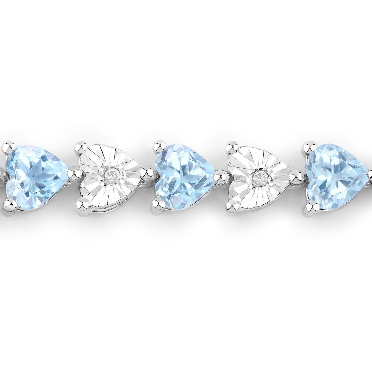 7.64 Carat Genuine Blue Topaz and White Diamond .925 Sterling Silver Bracelet Bids.com