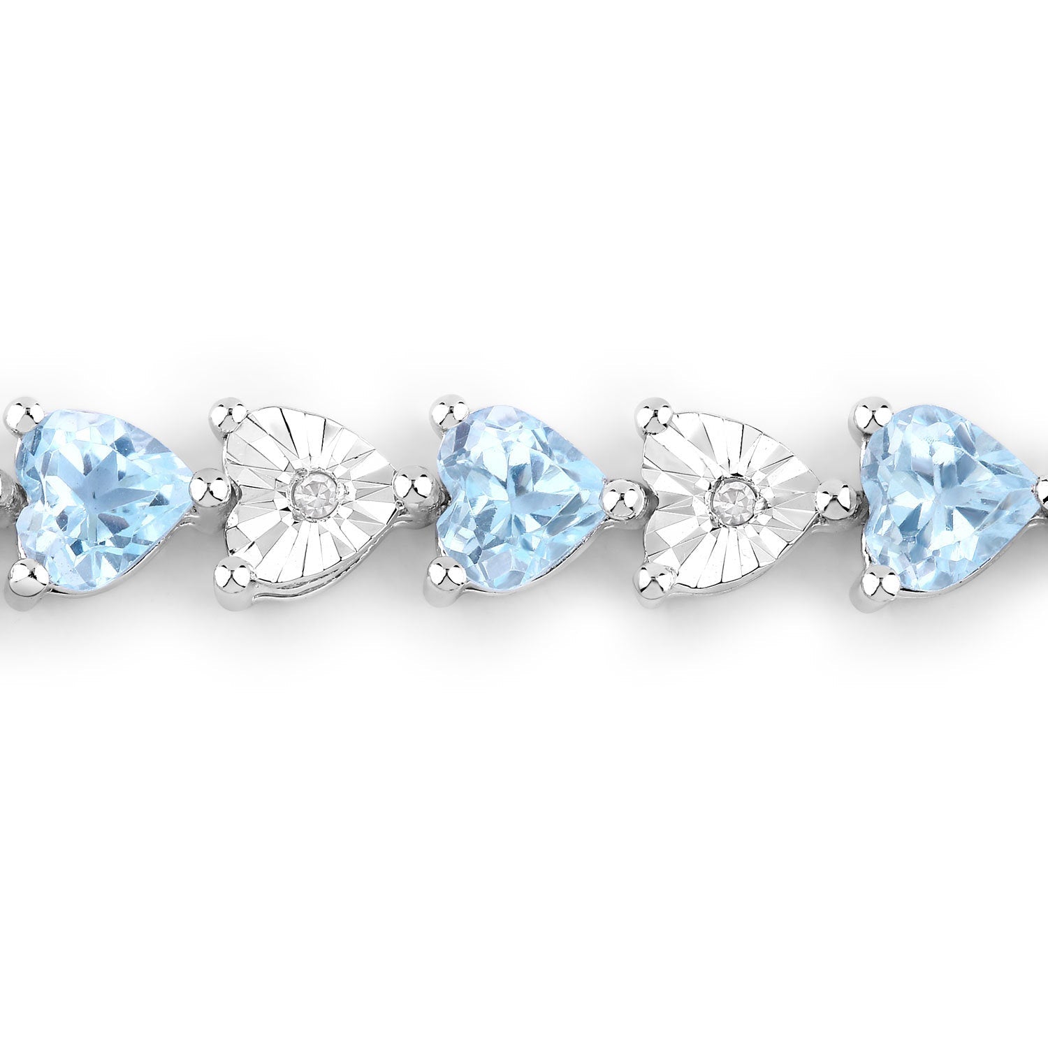 7.64 Carat Genuine Blue Topaz and White Diamond .925 Sterling Silver Bracelet Bids.com