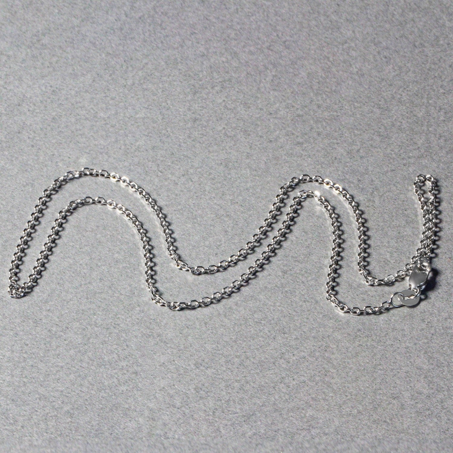 14k White Gold Diamond Cut Cable Link Chain 1.5mm Bids.com