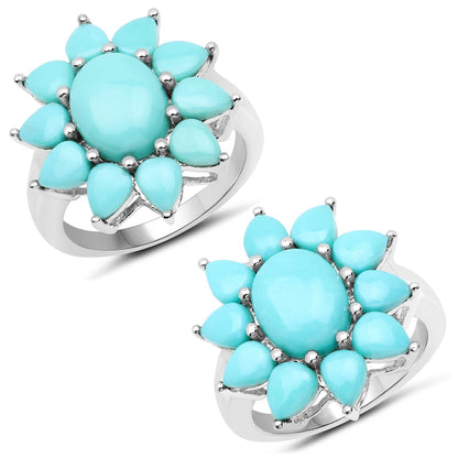 5.20 Carat Genuine Turquoise .925 Sterling Silver Ring Bids.com