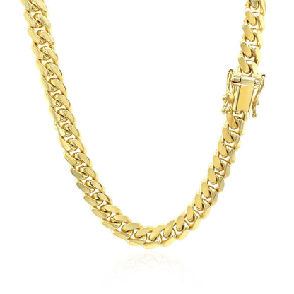 6.0mm 14k Yellow Gold Classic Miami Cuban Solid Chain Bids.com