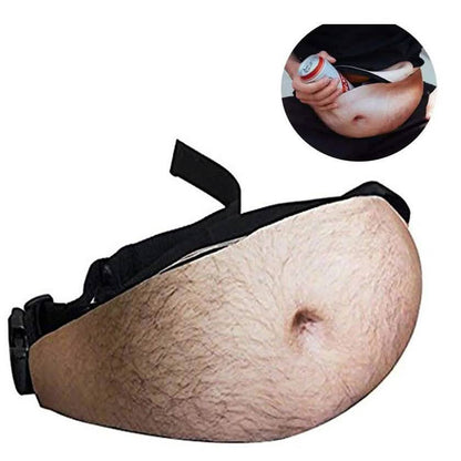 3D Beer Belly Waist Pocket Fanny Pack and Top Prank Gag Gift Travel Carry Pouch DailySale