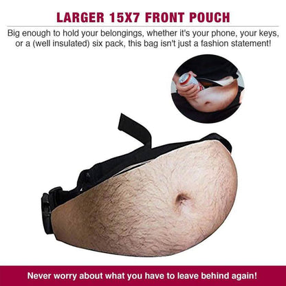 3D Beer Belly Waist Pocket Fanny Pack and Top Prank Gag Gift Travel Carry Pouch DailySale