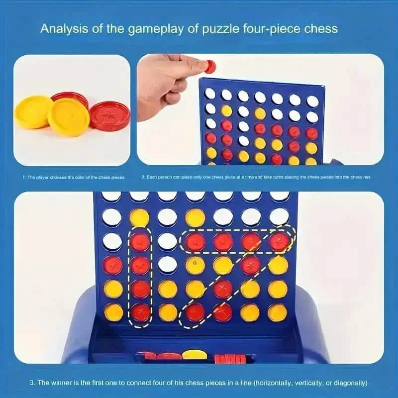 3D Classic A Row Chess, Foldable Board Line Up 4 Game DailySale
