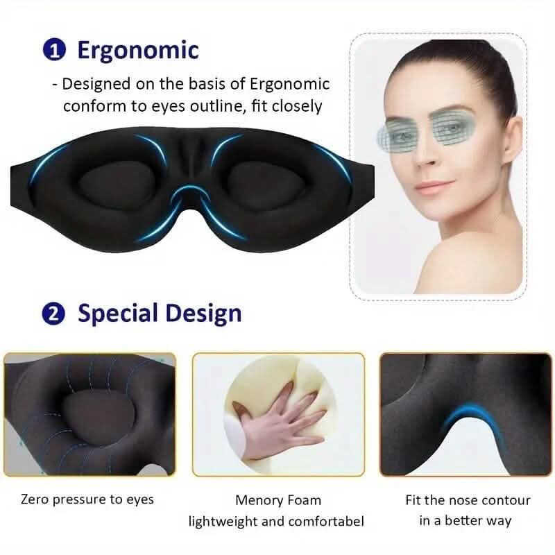 3D Contoured Cup Sleeping Mask and Blindfold DailySale