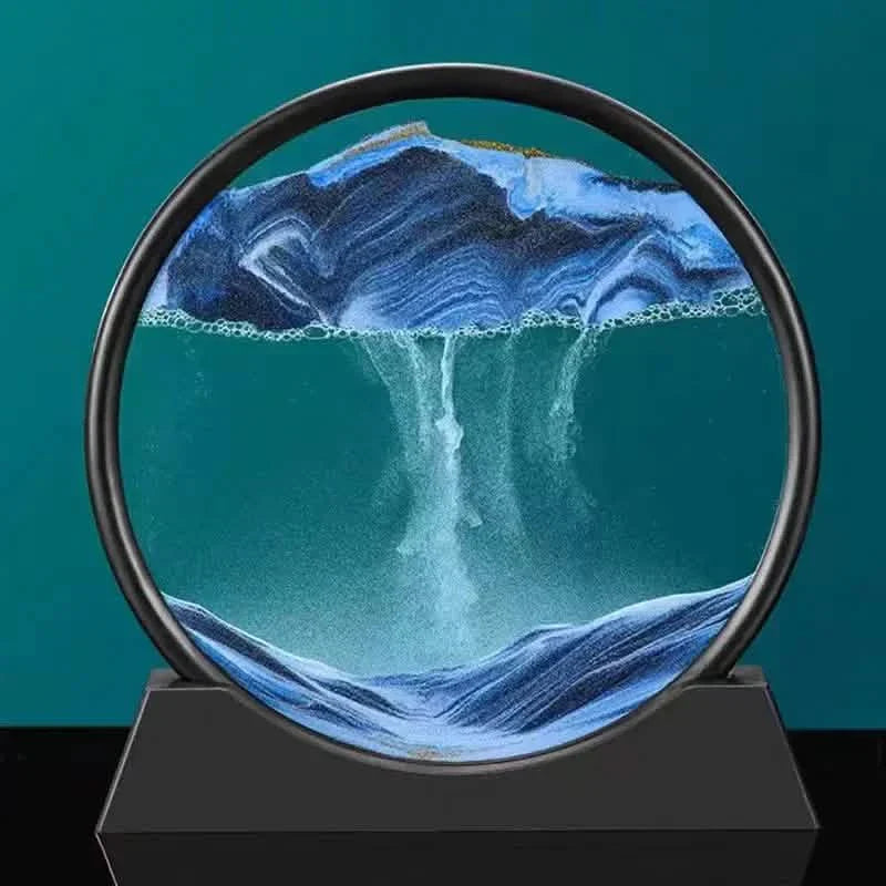 3D Deep Sea Moving Sand Art, Relaxing Kinetic Sandscape Art Table Desktop Decor DailySale