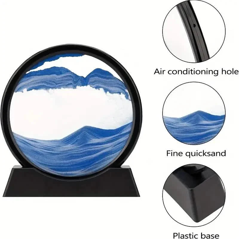 3D Deep Sea Moving Sand Art, Relaxing Kinetic Sandscape Art Table Desktop Decor DailySale