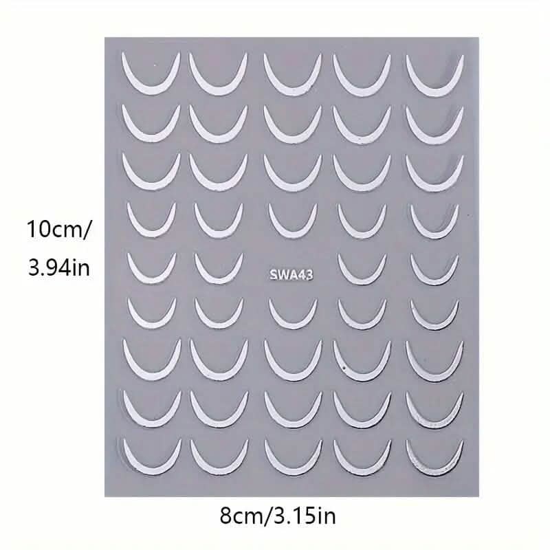 3D Gold-Finished French Kiss Crescent Nail Stickers DailySale