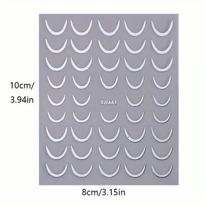 3D Gold-Finished French Kiss Crescent Nail Stickers DailySale