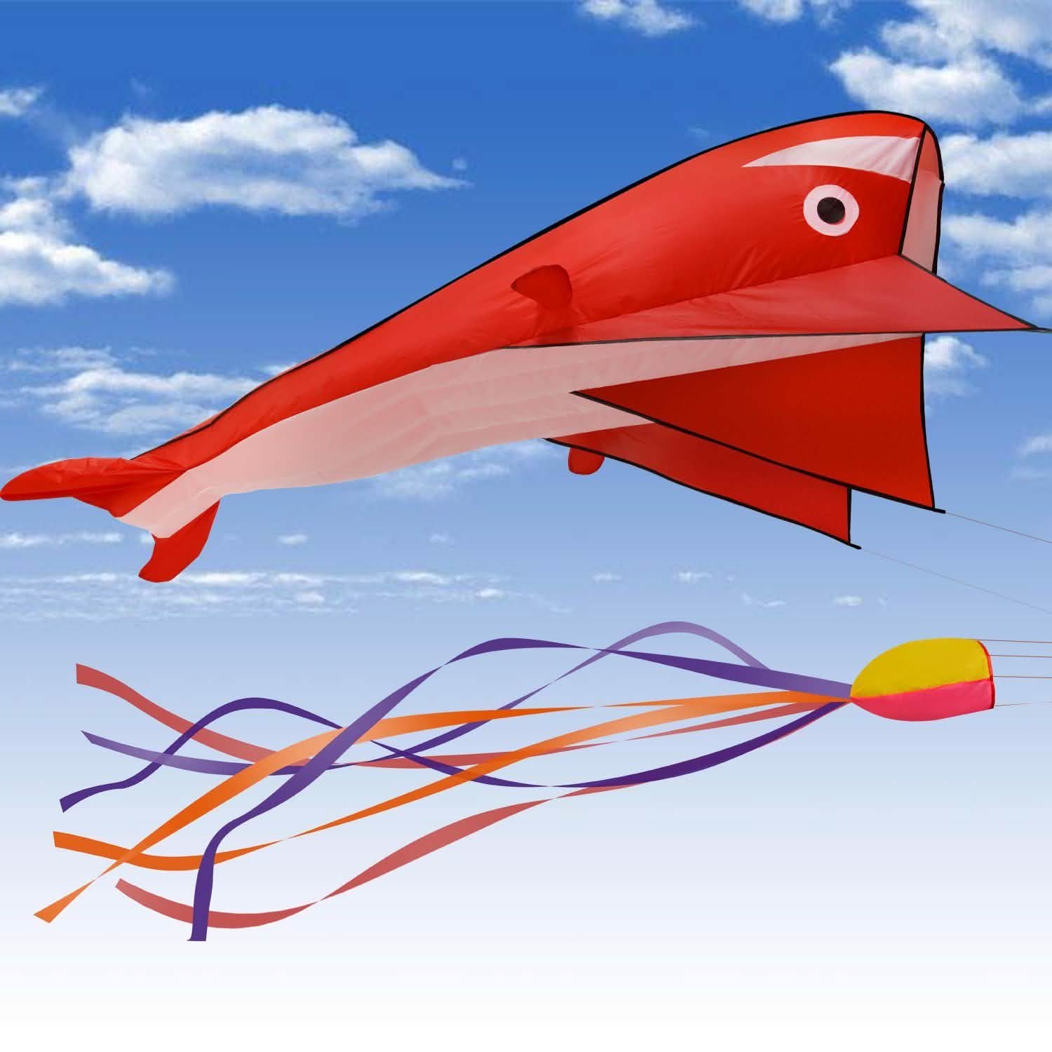 3D Kite Huge Frameless Soft Parafoil Giant Dolphin DailySale