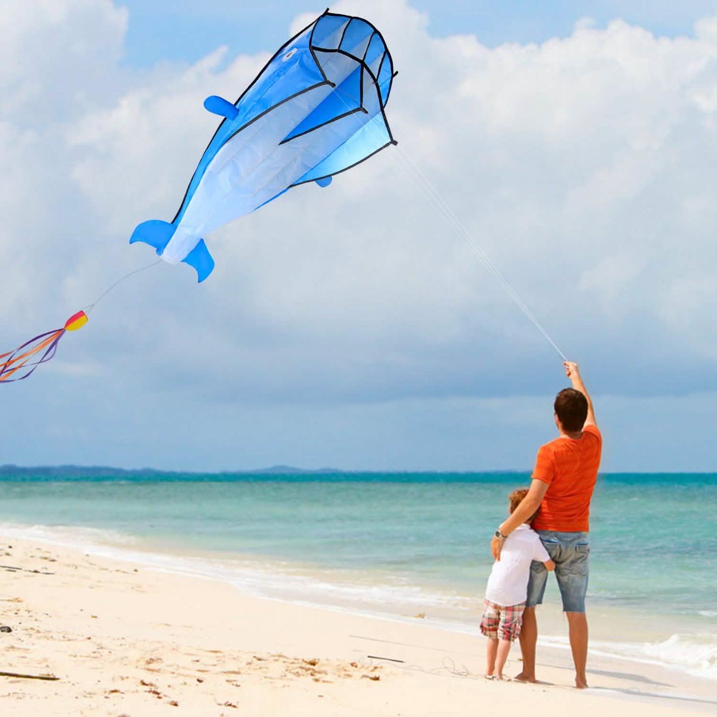 3D Kite Huge Frameless Soft Parafoil Giant Dolphin DailySale