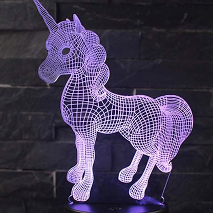 3D LED 7 Color Unicorn Table Lamp DailySale