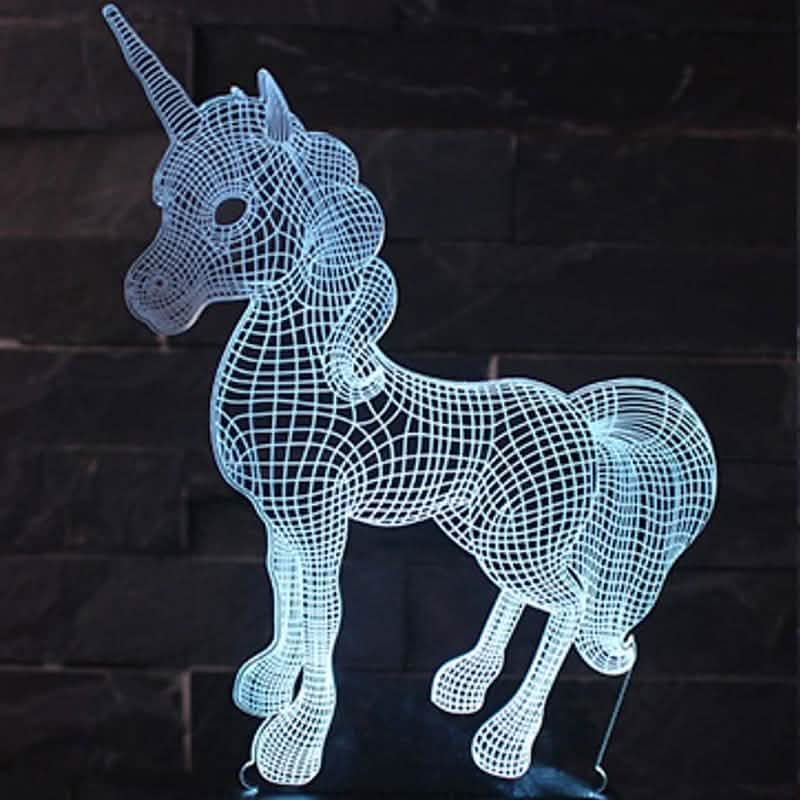 3D LED 7 Color Unicorn Table Lamp DailySale