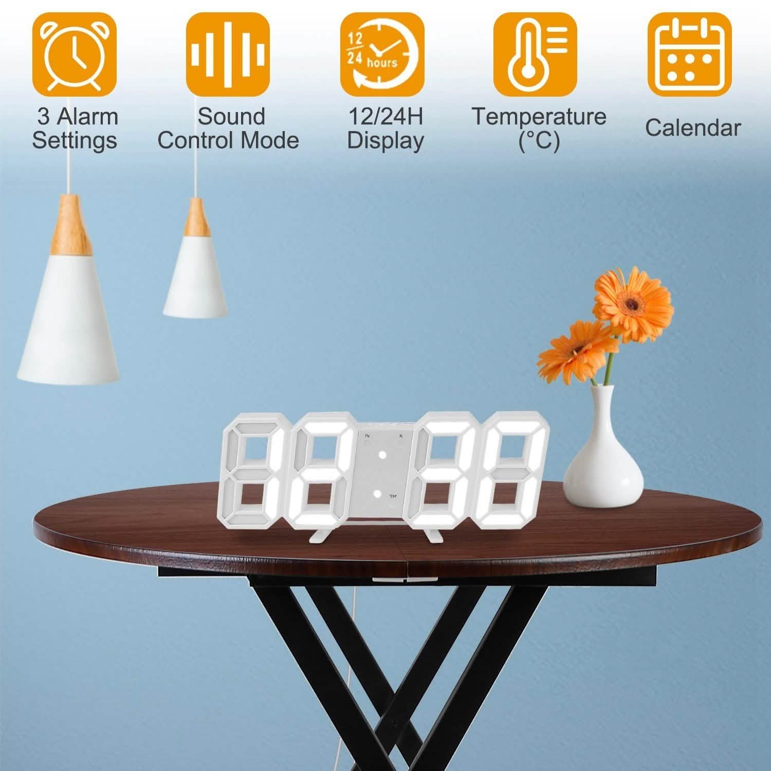 3D LED Digital Wall Clock DailySale
