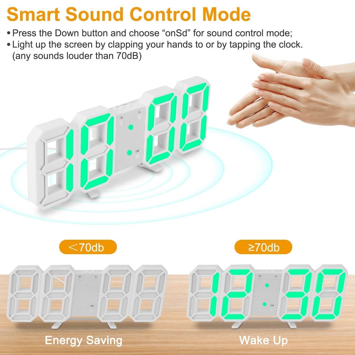 3D LED Digital Wall Clock DailySale