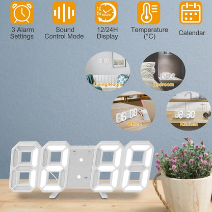 3D LED Digital Wall Clock DailySale