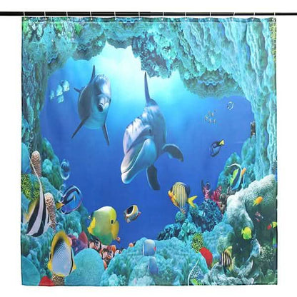 3D Printing Waterproof Shower Curtain Pedestal Rug Toilet Cover Bath Mat Set DailySale
