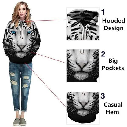 3D Tiger Print Unisex Sweatshirts DailySale