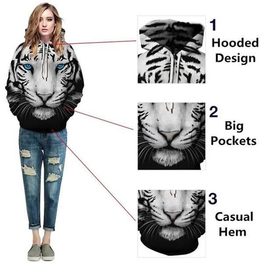 3D Tiger Print Unisex Sweatshirts DailySale