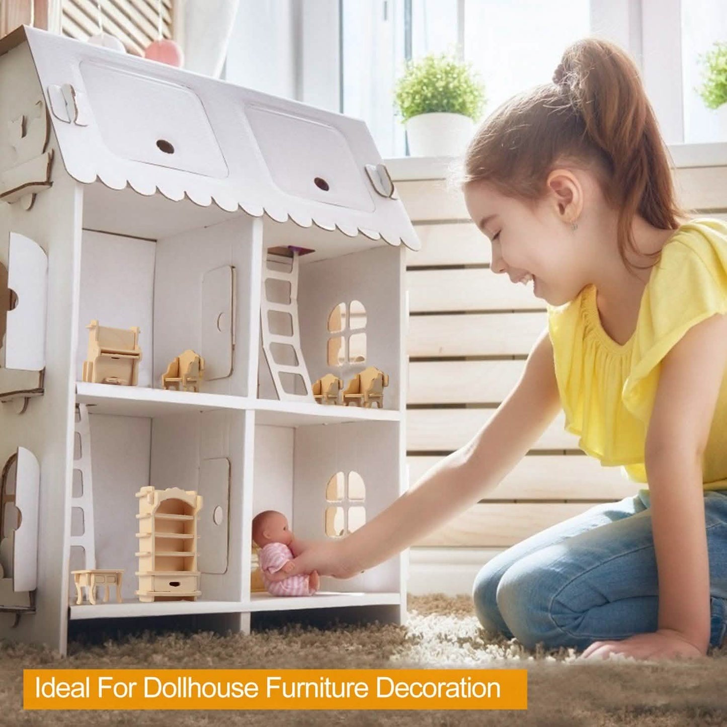 3D Wooden Dollhouse Furniture Puzzles DailySale